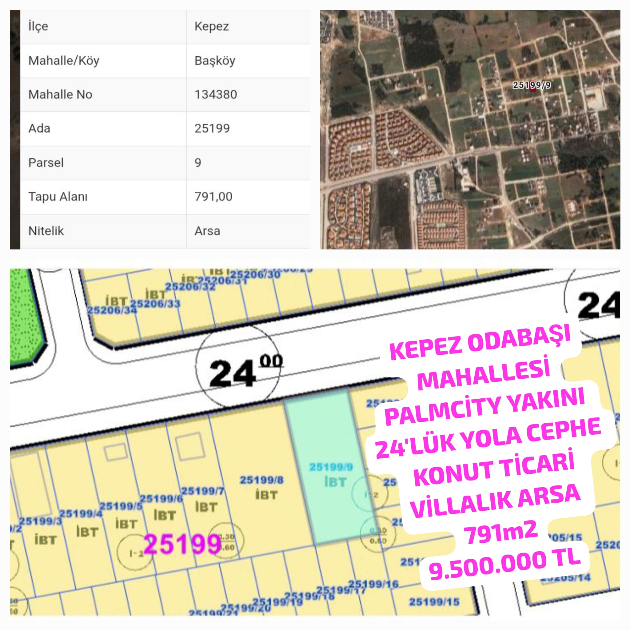 kepez odabaşında satılık villa arsası